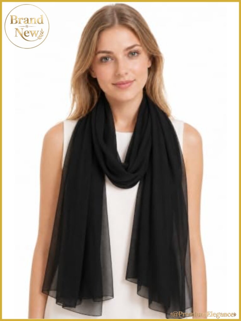 Women's Oversized Chiffon Scarf Lightweight Breathable Solid Fashion Shawl Wrap